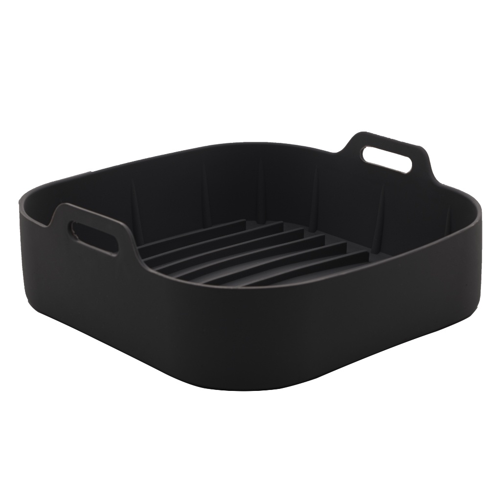 Forma Quadrada de Silicone para Air Fryer Preta 20cm x 7cm Lyor