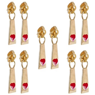 10 Cursor Ziper N?5 Metal Dourado Pingente Coracao Vermelho em Oferta na Shopee