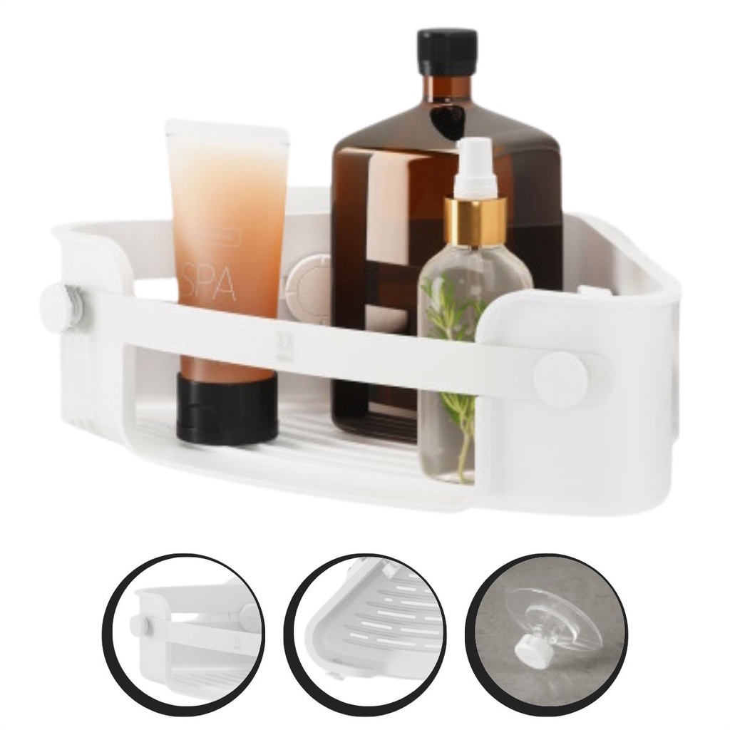 Suporte De Banheiro Canto Chuveiro Fixação Em Adesivo Umbra em Oferta na Shopee