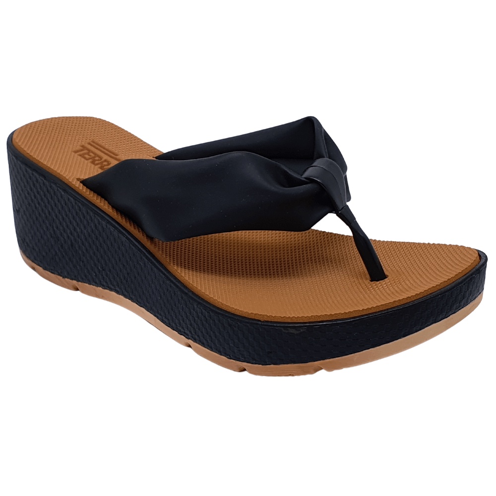 Chinelo Tamanco Salto Medio Anabela Feminino Leve Confortavel Terra e Agua