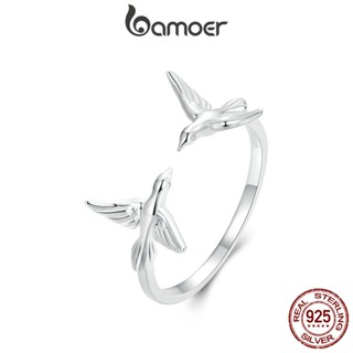 Bamoer 925 Sterling Sliver Ring Kingfisher Anel De Abertura Jóias De Moda Presentes Para Mulheres