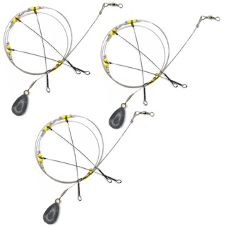 3 Chicote Pesca Mar C/ 3 Pernadas E 7 Chumbadas em Oferta na Shopee