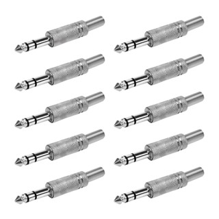 10x Plug P10 Estéreo Premium Profissional Série Níquel Mola