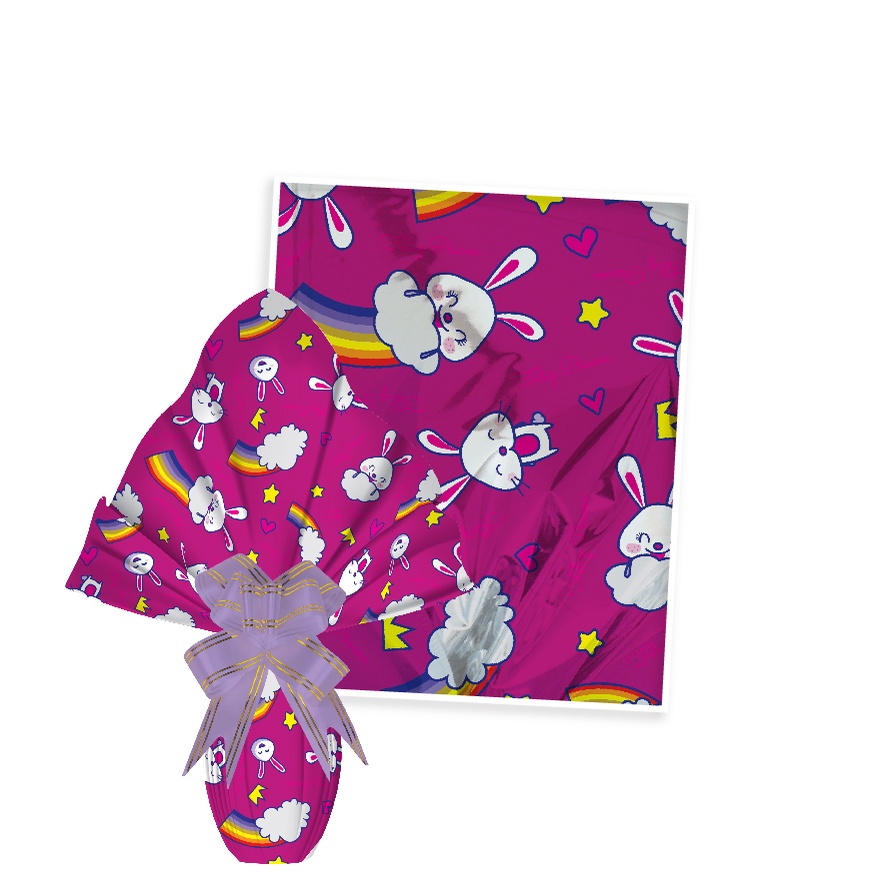25 Sacos Express  PÁSCOA  COELHO PINK  ARCO IRIS Ovo Páscoa 100g a 150g - 24X24 cm  Luckyfest em Oferta na Shopee