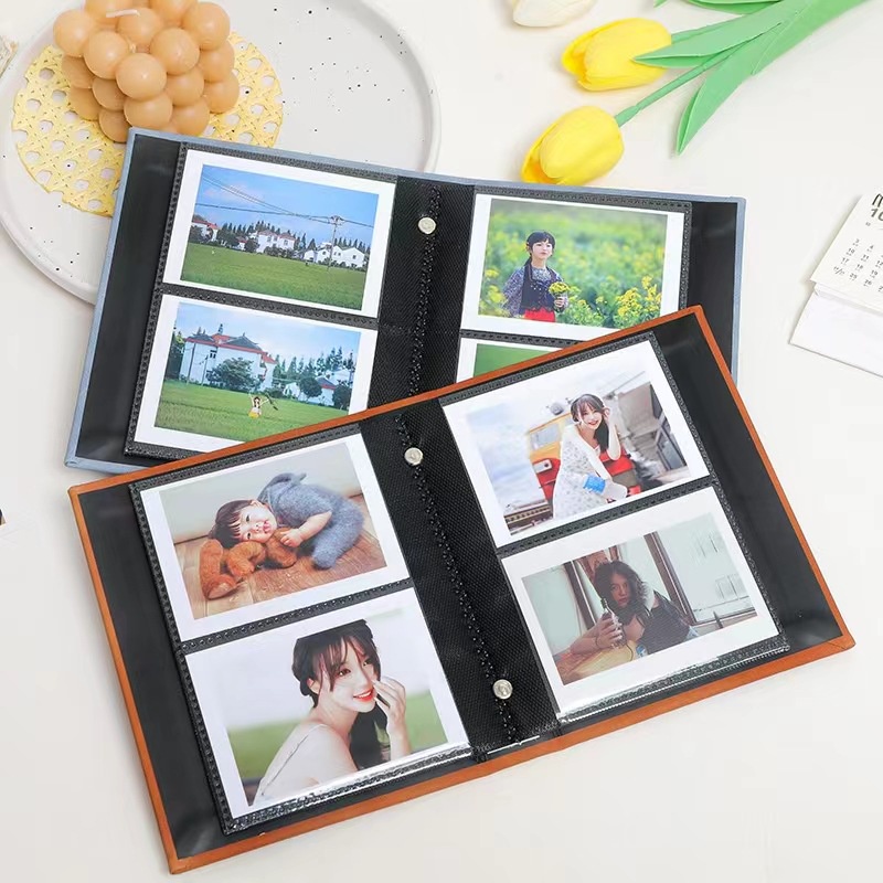 Mini Álbum De Fotos Polaroid Livro Camurça 64 Bolsos 2x3 Polegadas Compatível Com Fujifilm Instax 12 7s 8 9 11 25 26 40 50s 90 Evo Z2300 Câmera Instantânea QHUK