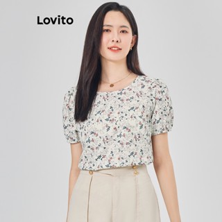 Lovito Casual Blusa Feminina Floral Básica L68ED350 (Multicor)