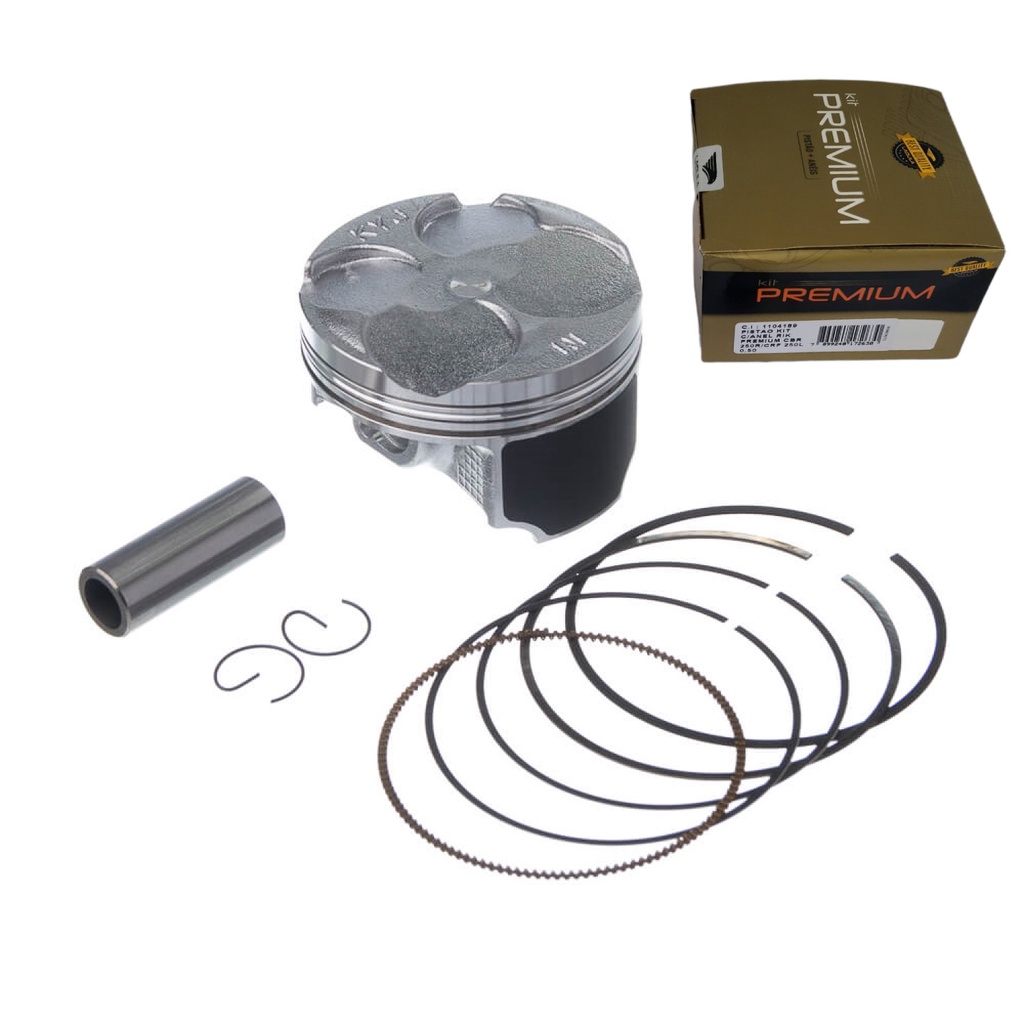 Kit Pistão Anéis Rik (0,50mm) Cbr 250 R 2011 a 2012 Crf 250 L 2013 Cbx 250 Twister 2001 2002 a 2008