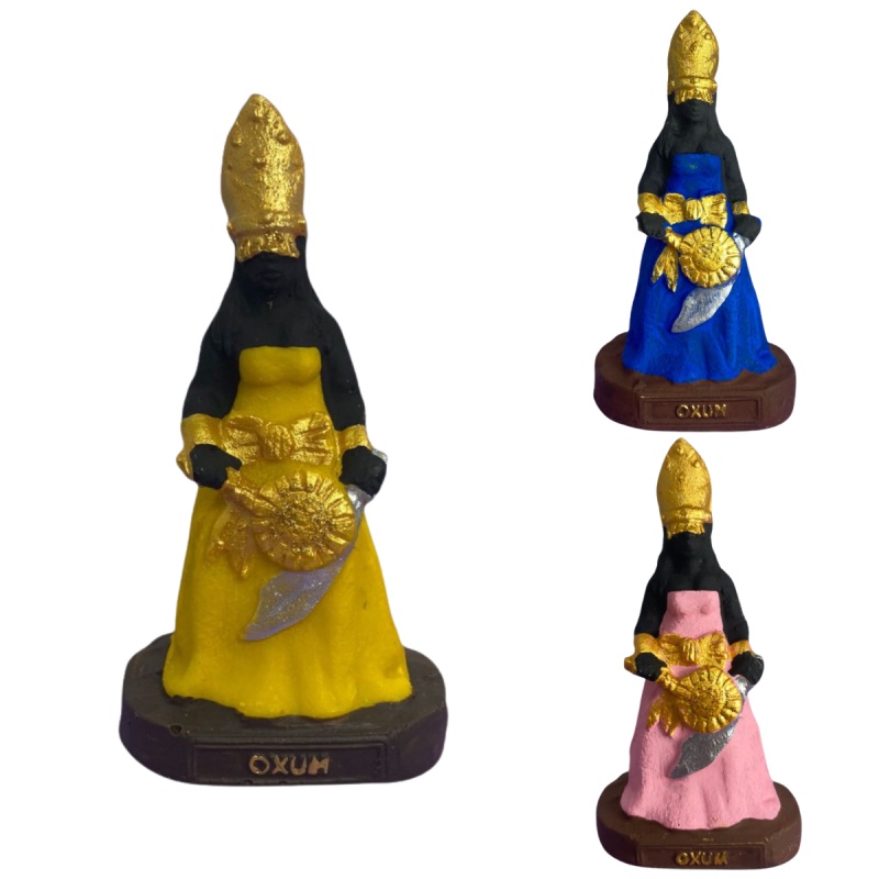 Escultura Orixá Oxum em Resina 10 cm  - Selecione a Cor