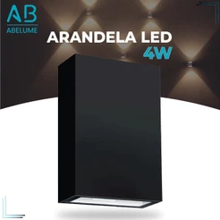 Arandela LED 4W Slim 2 Focos de Vidro + Luz Embutida - Modelo Europeu Moderno Interno e Externo Paredes e Muros