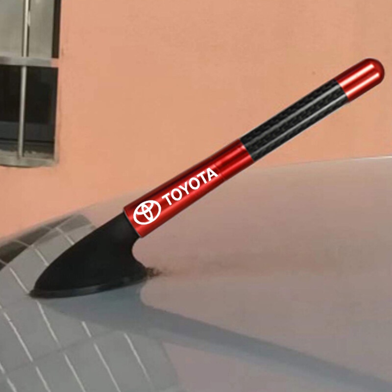 1pcs Universal 12cm Antena De Rádio De Fibra De Carbono Para Carro Toyota Camry CHR Corolla rav4 yaris prius Auris Avensis Hilux Highlander vios Acessórios