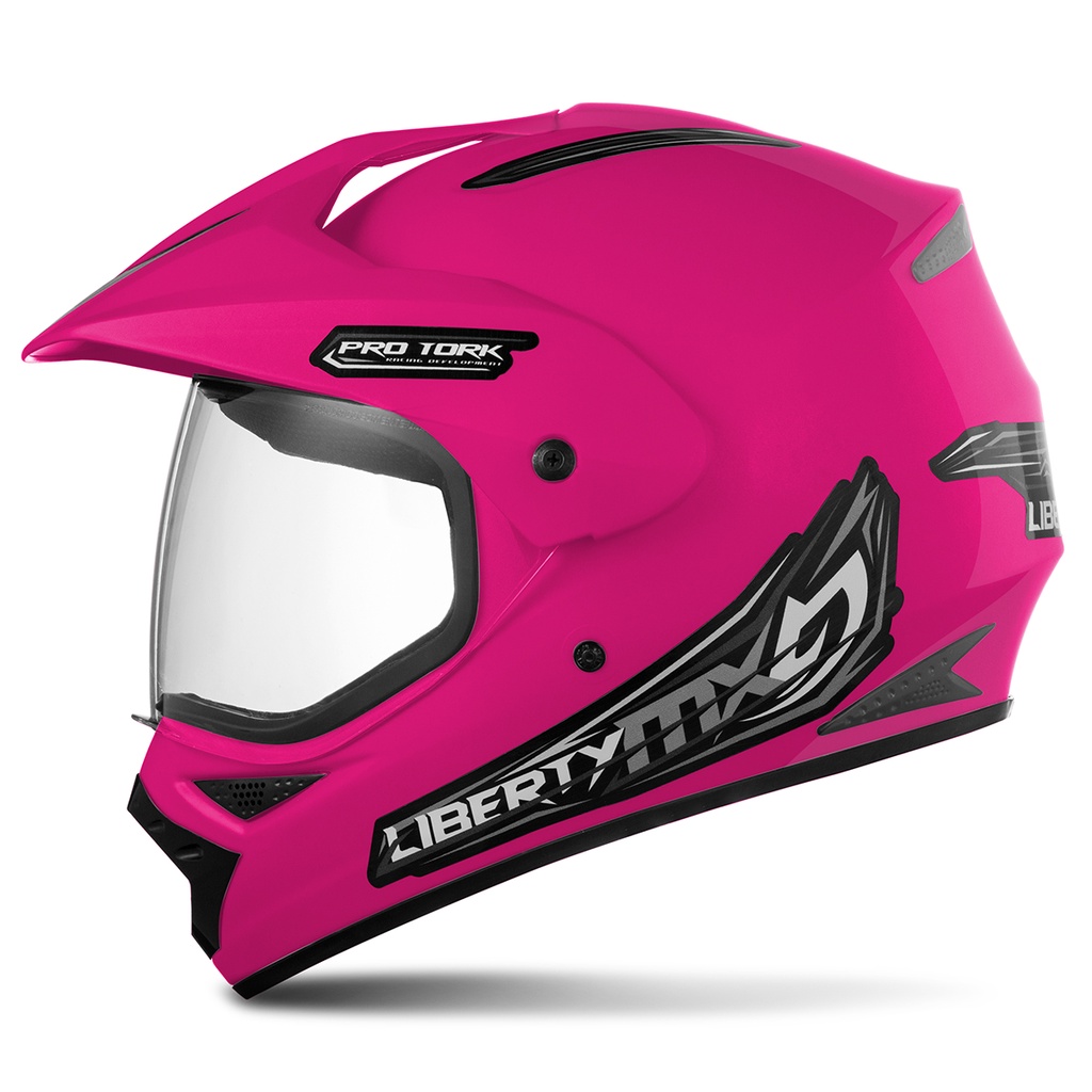 Capacete Moto Fechado Integral Off Road Pro Tork Liberty Mx Vision Pro Viseira Cristal — imagem 2 de 2