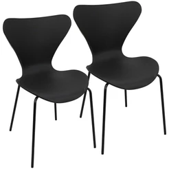Kit 2 Cadeiras Jacobsen Polipropileno Sala Jantar Base Preta