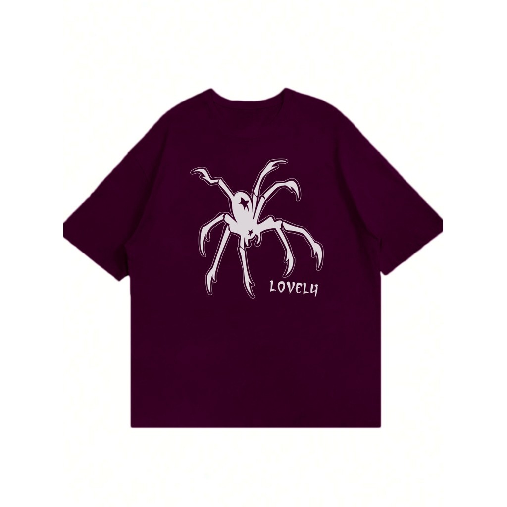 T Shirt Tecido Macio Streetwear Bordada Camisa Larga Blusa Academia Estampa Lovely Inseto Oversized