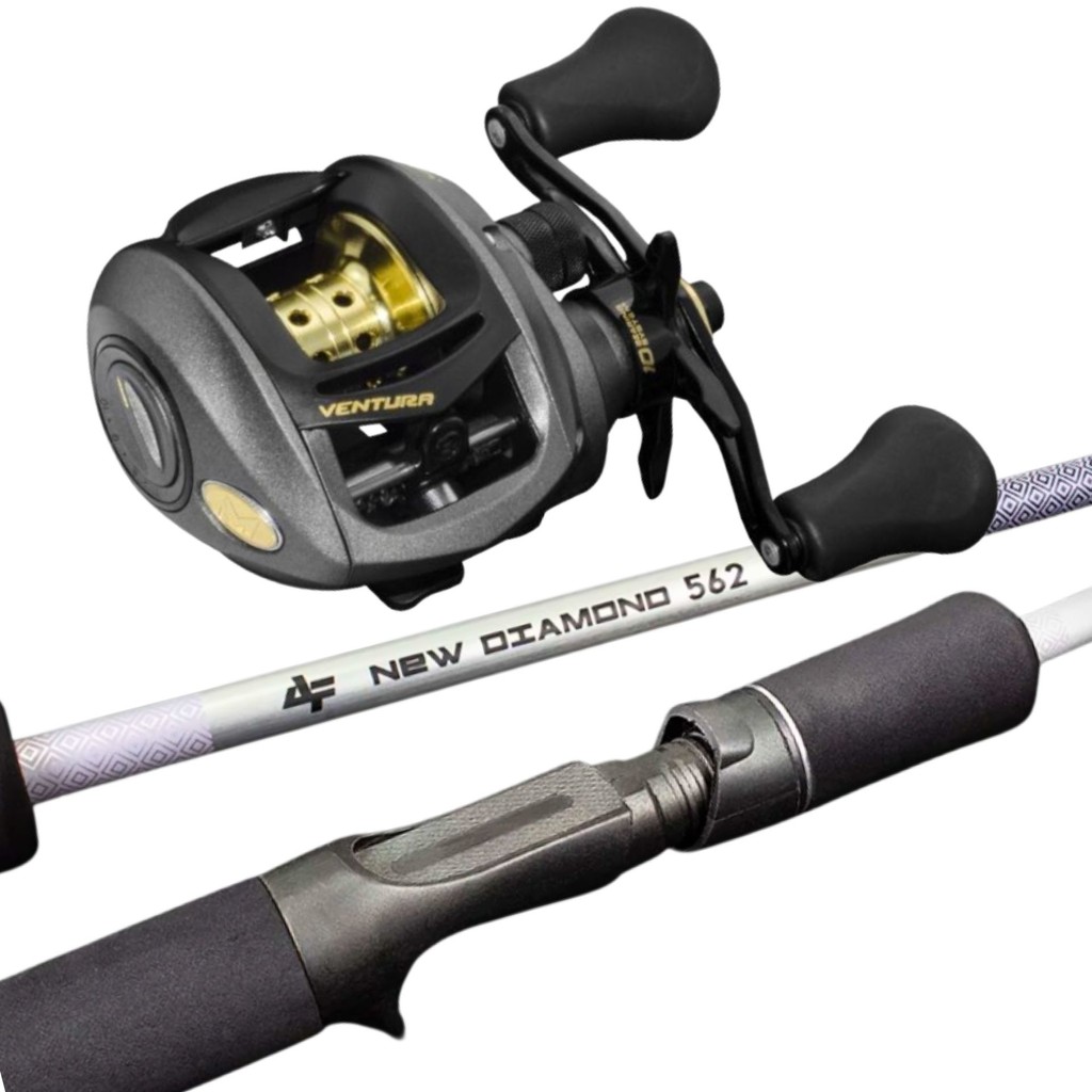 Carretilha Marine Sports Ventura Vt10 10 Rol + Vara Carbono em Oferta na Shopee