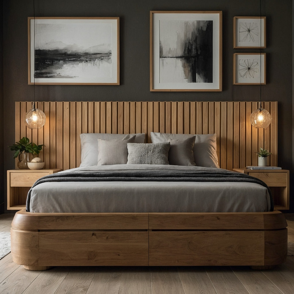 Cabeceira MDF Ripado Cama Box King 45x11cm - 20 Placas