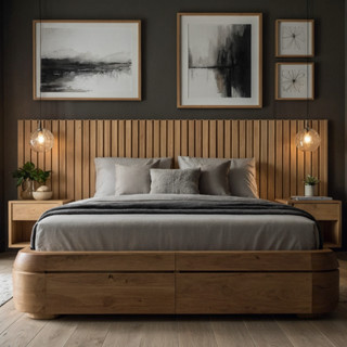 Cabeceira MDF Ripado Cama Box King 45x11cm - 20 Placas