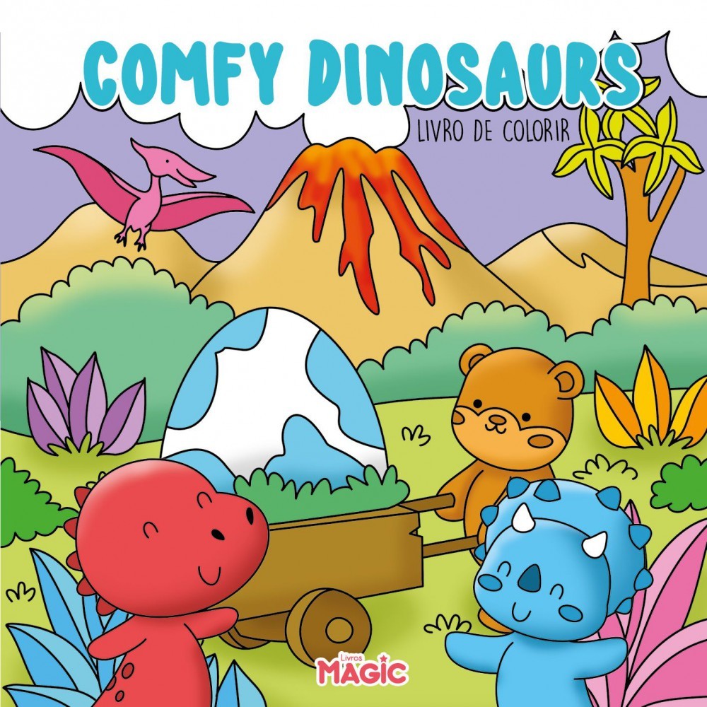 Livro De Colorir Tik Tok 24 Desenhos Comfy Dinosaurs Folha 150 Gm²