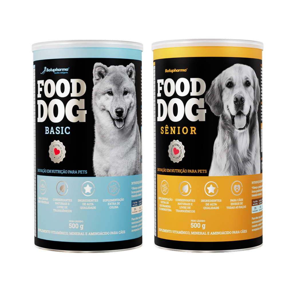 Kit Food Dog Basic + Senior Para Cães 500g Botupharma