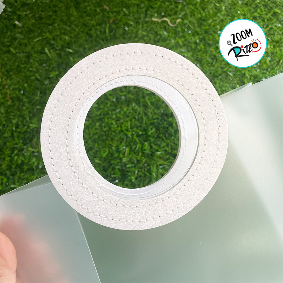 Sacola Transparente Fosca PVC com Alça Redonda de Couro Branco - 18,5x16x8cm - 10 unidades - Rizzo · foto 2