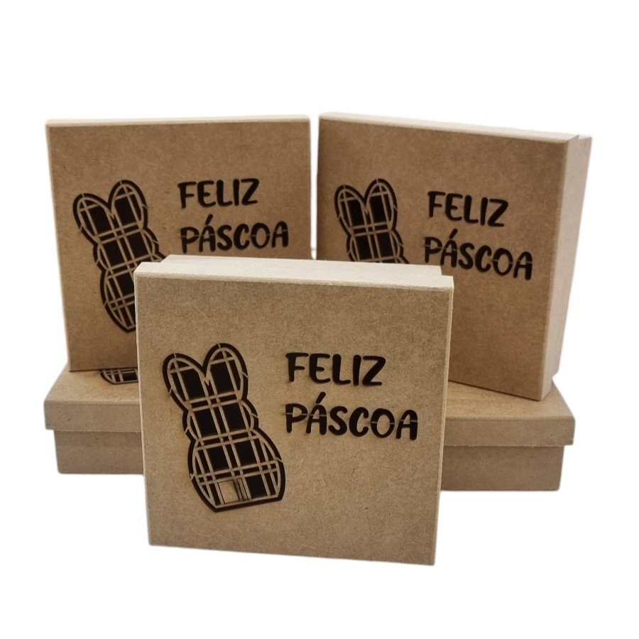 Caixa de Pascoa Mdf Coelho Lembrancinha de Pascoa 15x15x5