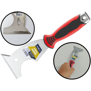 Espátula Metálica Multiuso 5 Em 1 Raspar Parede Tinta Massa Corrida Reparos Manutenção Cabo Emborrachado em Oferta na Shopee