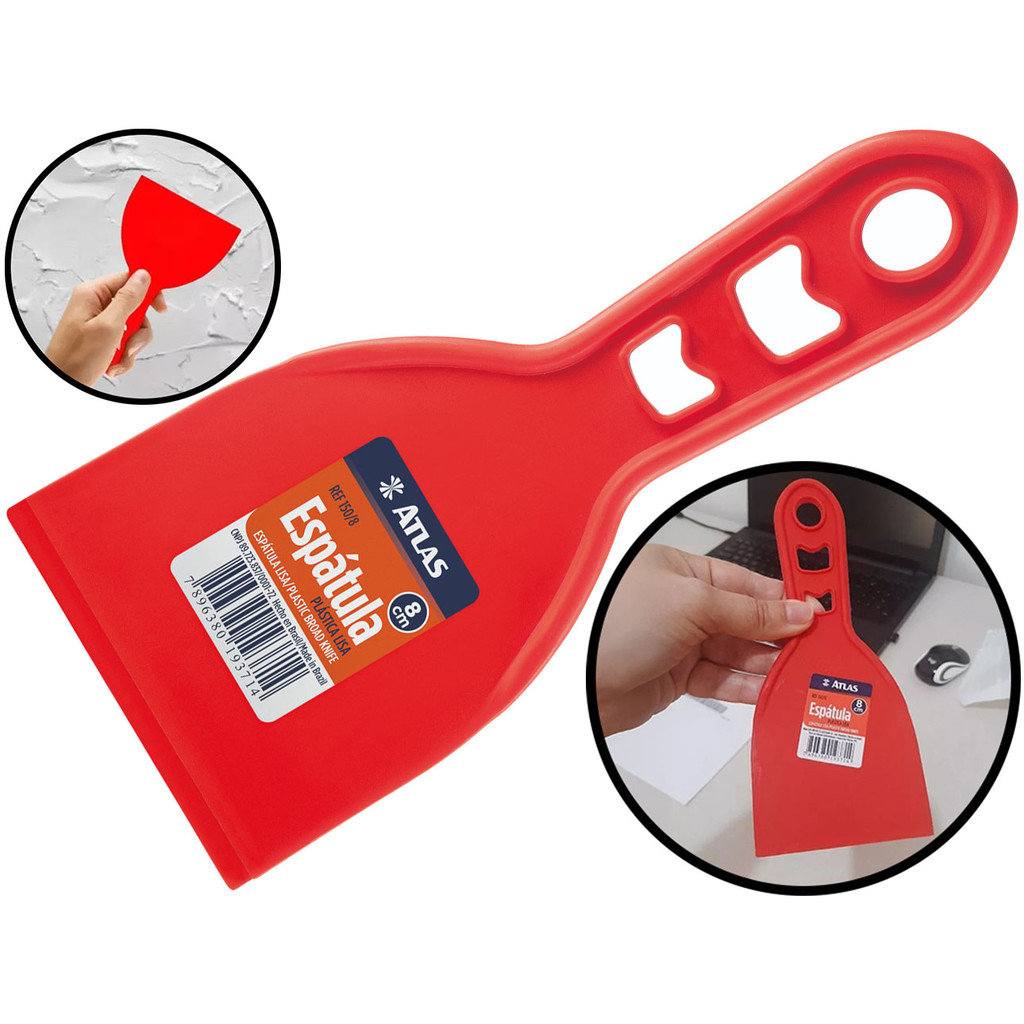 Espátula Plástica 8cm Para Raspagem De Tinta Aplicação De Gesso Massa Corrida Rejunte Papel De Parede em Oferta na Shopee