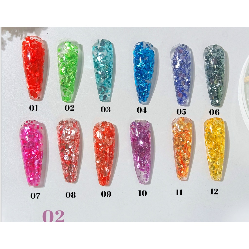 Polygel com Glitter Flake C2 Poligel 15ml Miss Sonia