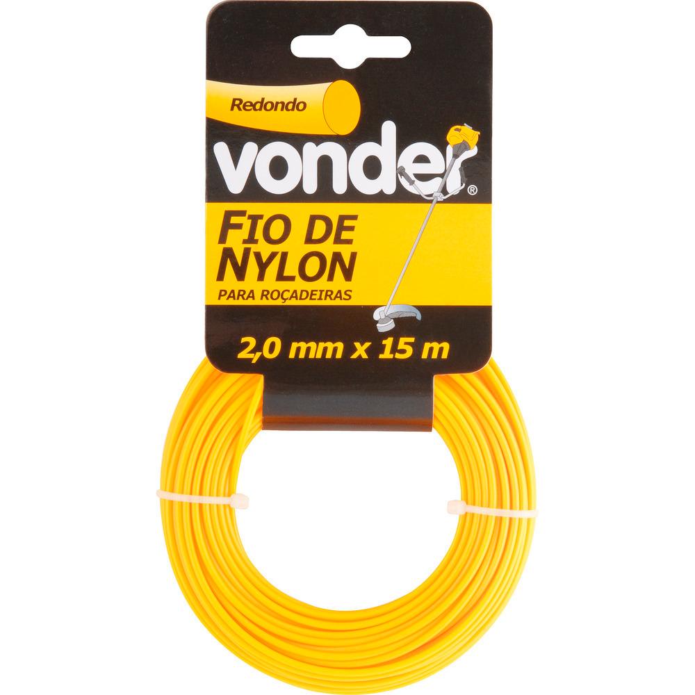 Detalhes do Fio de Nylon 2,0mmx15M Redondo para Roçadeiras e Aparadores Vonder