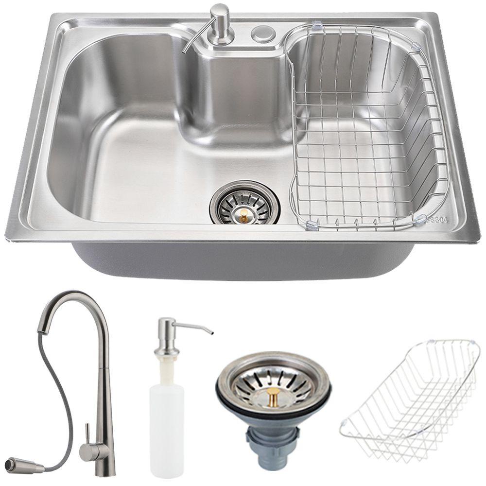 cuba para cozinha com acessórios carajás e Torneira para cozinha Gourmet em Aço escovado Apurema em Oferta na Shopee