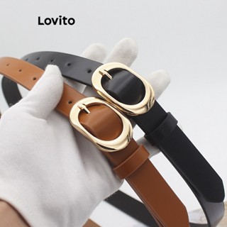 Lovito Casual Cinto Feminino Liso Básico LNA28421 (Marrom/Preto)