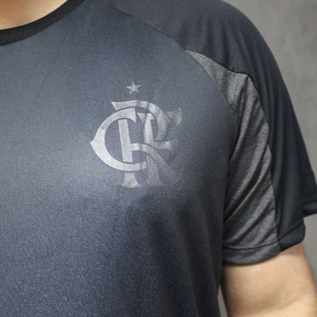 Camiseta Manga Curta Flamengo Asphalt Masculina Adulto Preto