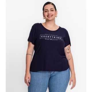 Blusa Feminina Plus Size Everything Secret Glam Azul