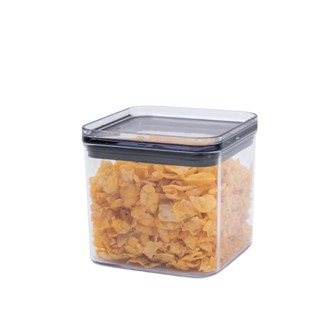 Pote de acrílico 620ml com tampa transparente quadrado empilhável - Oikos