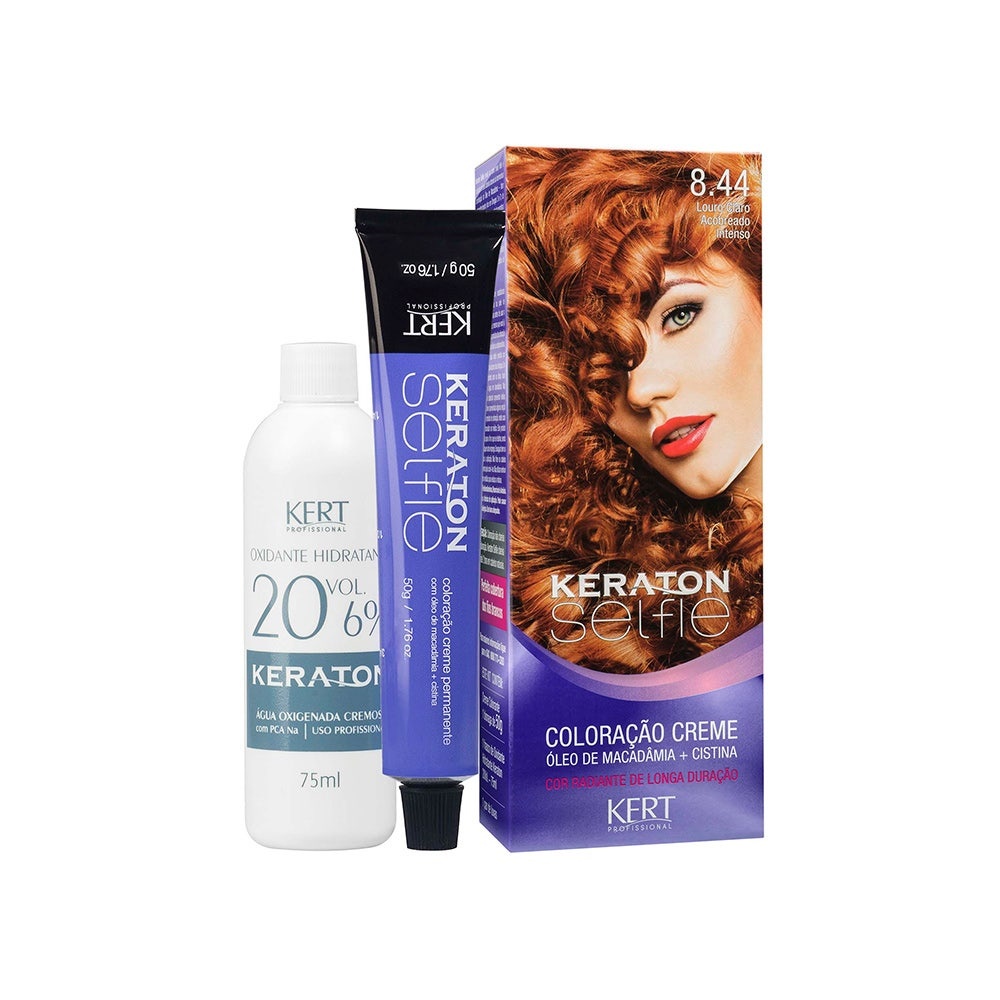 Tintura Keraton Selfie 8.44 Louro Claro Acobreado Intenso em Oferta na Shopee