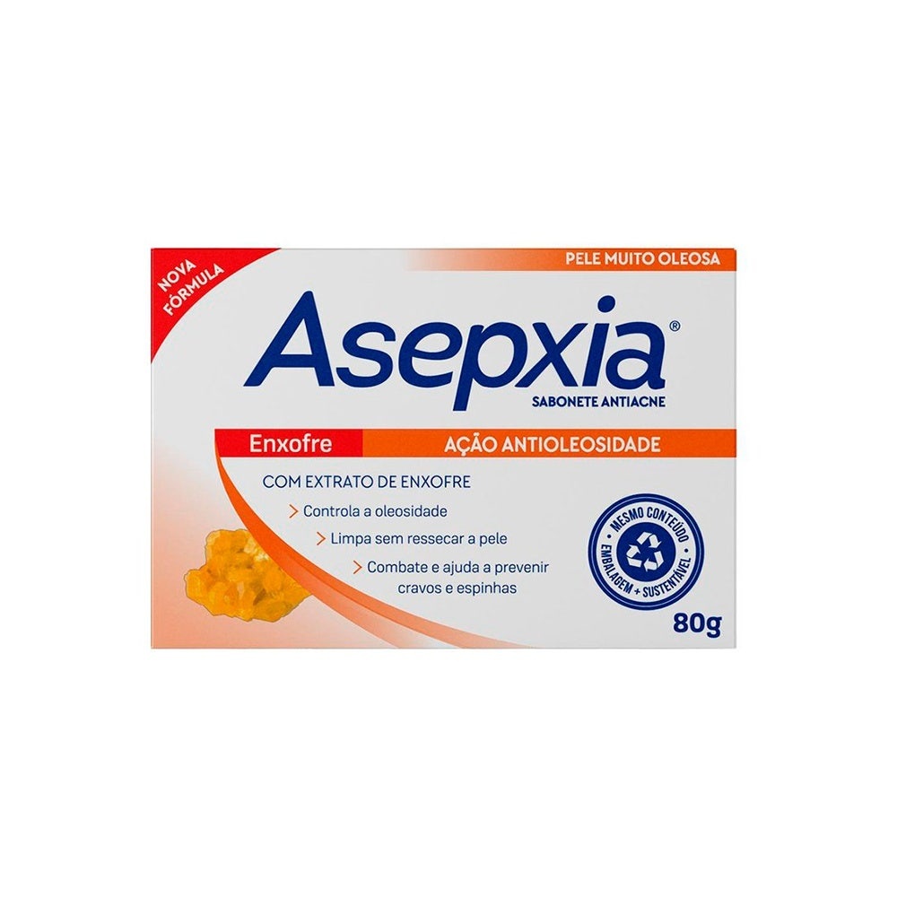 Sabonete Facial Asepxia Enxofre 80g em Oferta na Shopee