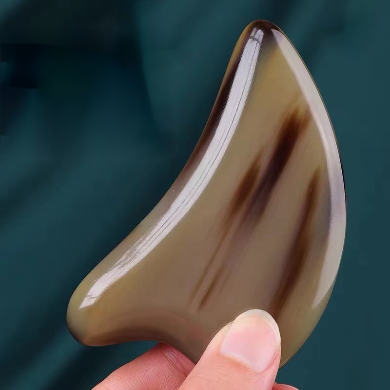 Chifre Natural Facial Gua Sha Massagem Raspador Ferramenta De Beleza , Placa De Raspagem Para Rosto Olho Corpo Relaxamen