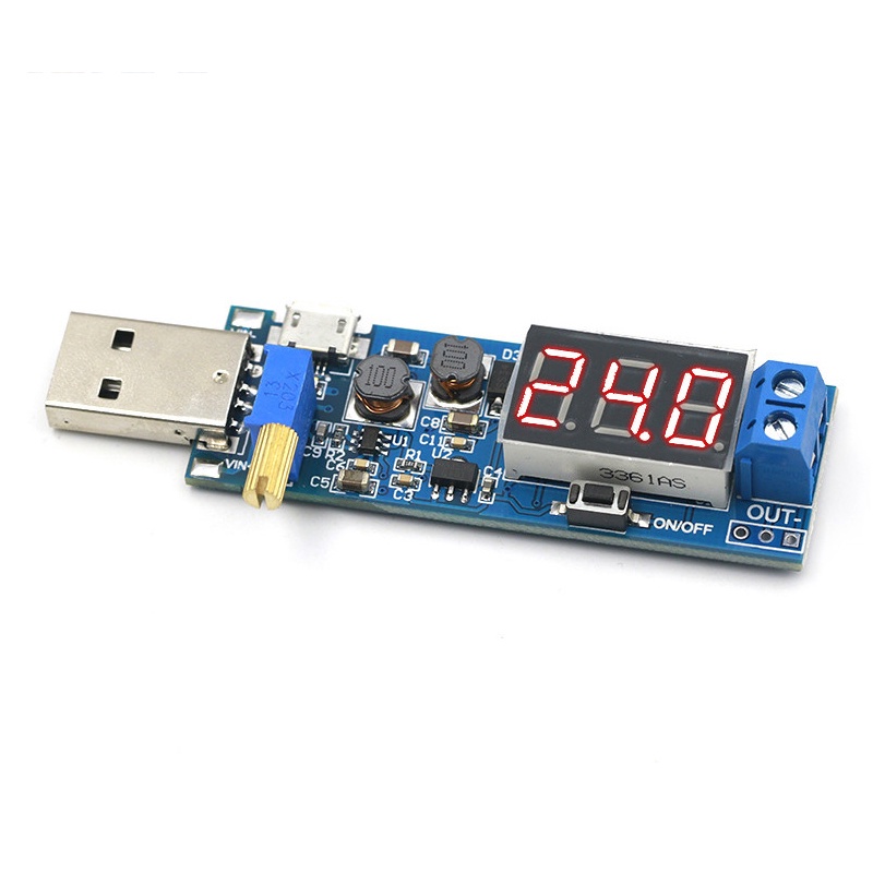 DC-Boost Buck Converter USB Step UP/Down Módulo De Fonte De Alimentação 5V Para 3.3V/9V/12V/24V Saída Ajustável 1.2V-24V