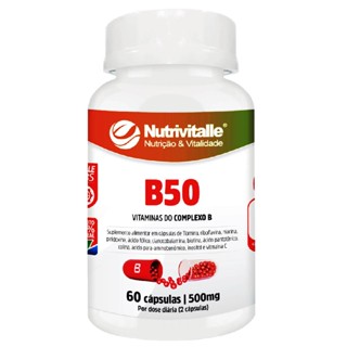 B50 Vitaminas do Complexo B 60 Cápsulas 500mg Nutrivitalle
