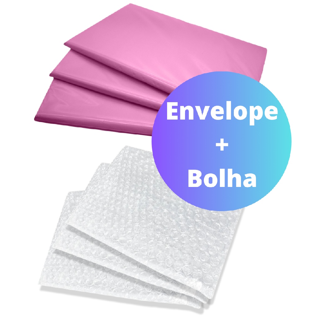 Envelope de Segurança 19x25 Rosa + Saco Plástico Bolha Separado 10 un em Oferta na Shopee