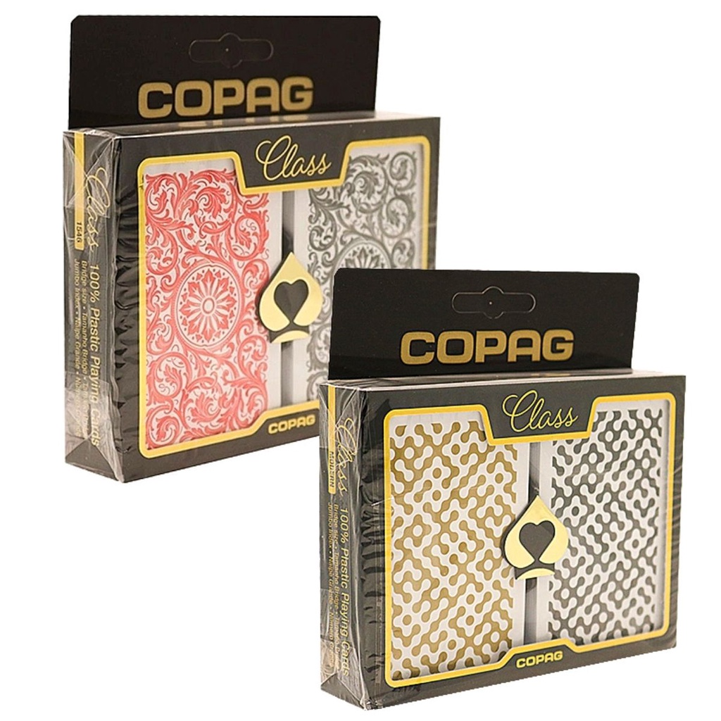 Kit Baralho Class Copag 2 Estojos com 2 Baralhos Sortidos Colecionável Naipe Grande 57mm x 89mm Bridge Size - 91677