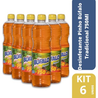Kit Com 6 Desinfetantes Pinho Búfalo Tradicional 750ML