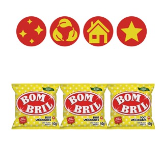 Kit 3 Esponja La Aco Limpeza Brilho Ariar Louca Bombril