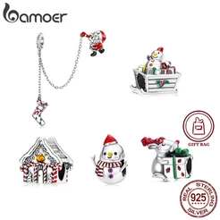 Bamoer Natal Série 5 Estilos 925 Charmes De Prata Para Colar Pulseira Bijuteria Acessórios BSC538