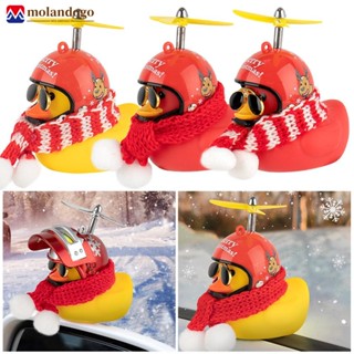 MOLANDOGO Pato Com Capacete Amarelo Pequeno Cachecol Em Pé De Natal Q4U2