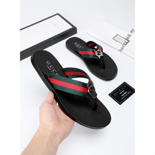 New_GUCCI Sandálias Fio Dental Masculinas De Couro Tamanho38-47 M104