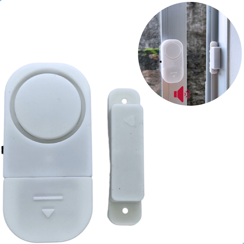 alarme residencial sensor de abertura janela porta sonoro magnético bateria pilha sem fio antifurto