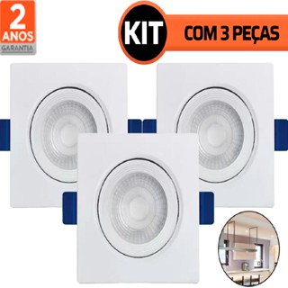 Kit 3 Spot Led Eco Quadrado 5w 6500k Black Decker