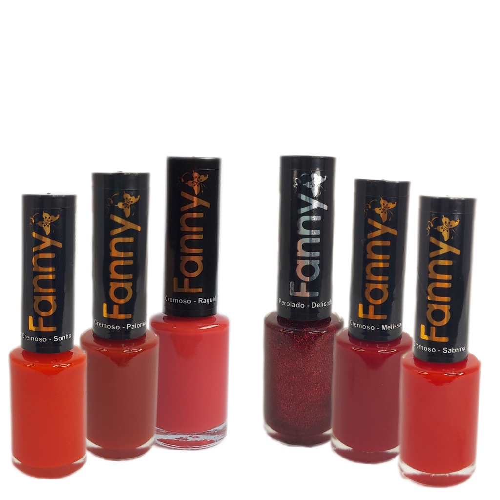 ESMALTES TONS VERMELHOS FANNY 6 UNIDADES PROMOÇÃO em Oferta na Shopee