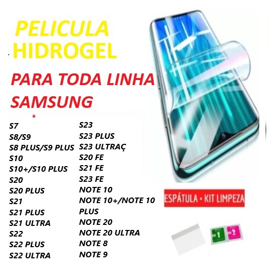 Pelicula de Hidrogel p/ Sams Galaxy S20 S21 S24 S25 ULTRA S26 PLUS S26 ULTRA S22 S22 PLUS S22 ULTRA S23 ULTRA S24 ULTRA
