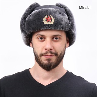 Chapéu De Russo Com Emblema Soviético Peles Falsas Ushanka Flaps Água De Inverno E Uso Oudoor À Prova De Vento